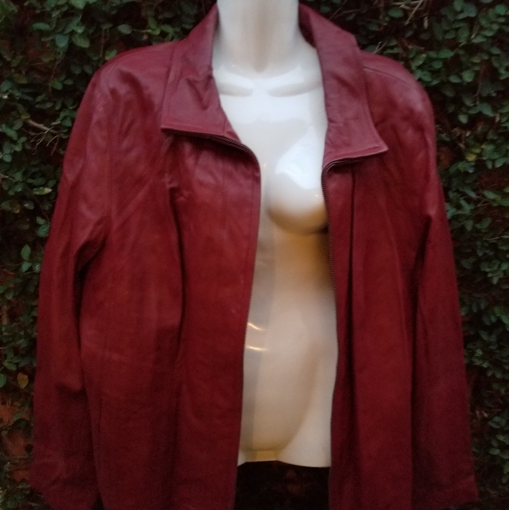 Red Lambskin Jacket by Worthington 1X